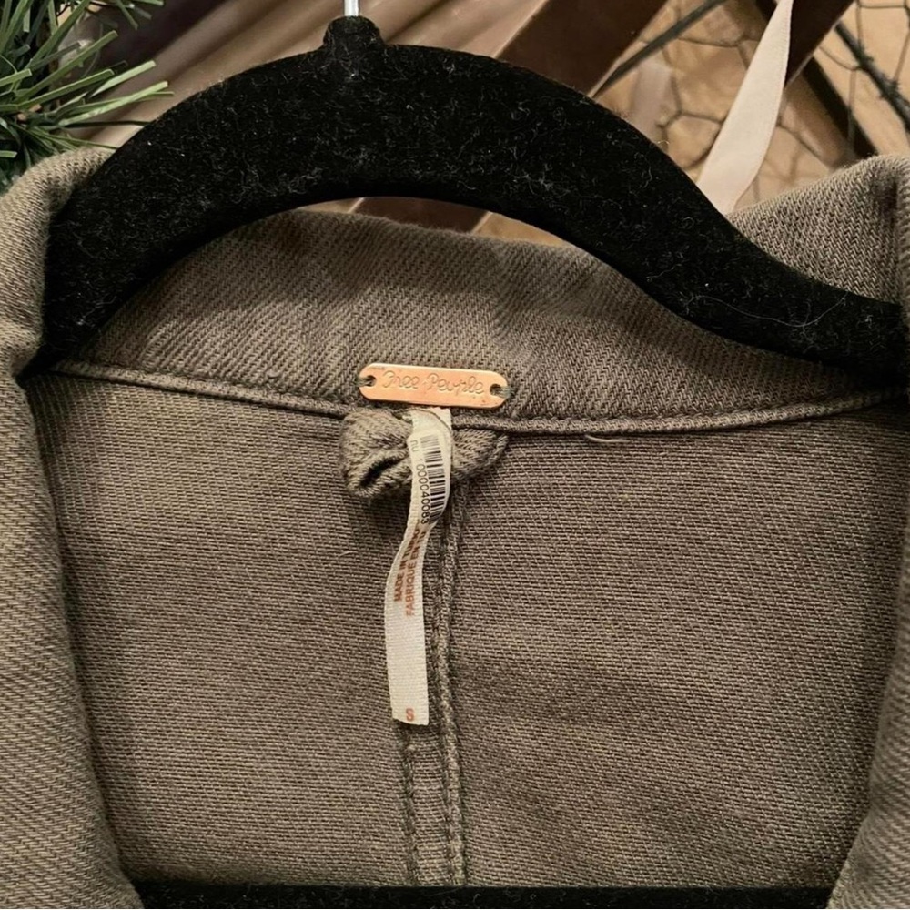Free People Military Olive Button-Up Utility Jumpsuit - Picture 3 of 7